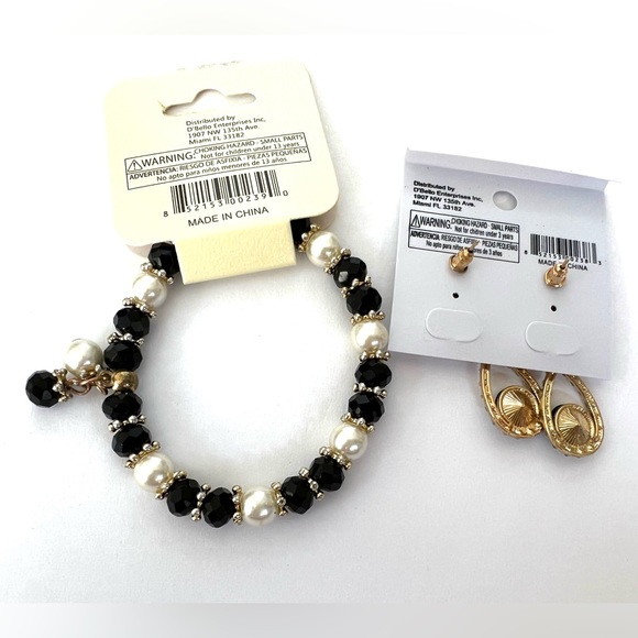 🆕 D’Bello stretch Bracelet & matching drop pierced earrings - Picture 3 of 4